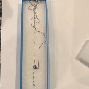 Swarovski Silver Necklace with Blue Accents